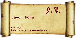 Jávor Nóra névjegykártya